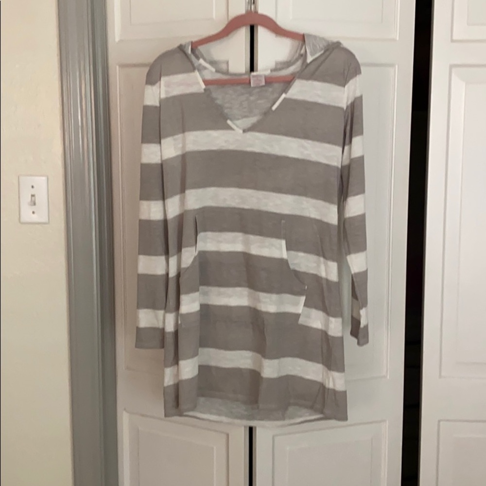 Long Sleeve Hooded Coverup